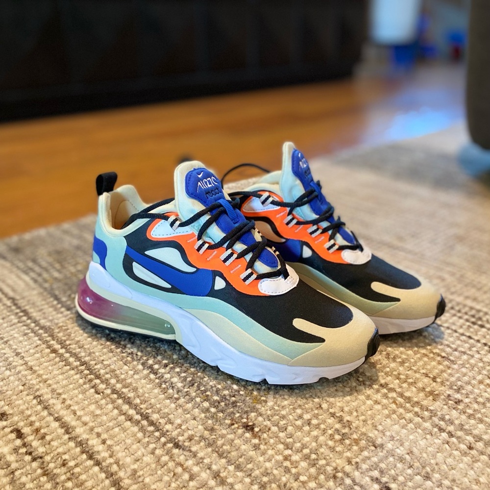 Nike Air Max 270 React Blue Orange Sneakers